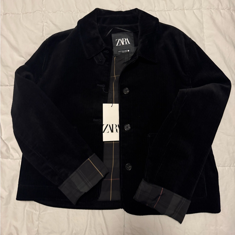 NWT Zara Women's Black Corduroy  Jacket - Picture 5 of 7